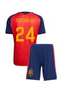 Espanja Marc Cucurella #24 Jalkapallovaatteet Lasten Kotipeliasu MM-kisat 2026 Lyhythihainen (+ Lyhyet housut)